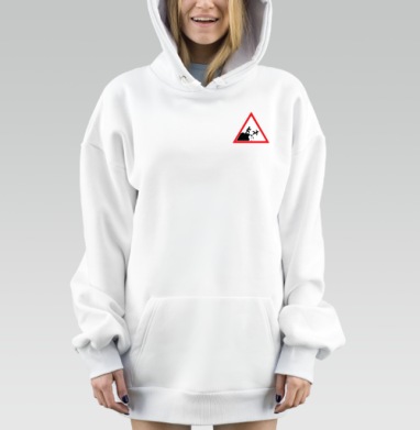 Опасность падения с обрыва предупреждение для безопасности, Hoodie Mjhigh Dig, оверсайз, утепленная