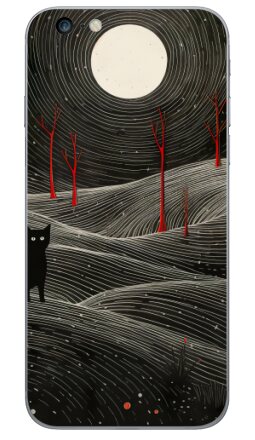 Мистический кот и красный пейзаж в ночи - Виниловые наклейки на iPhone 6 plus - купить в Москве, страница 4