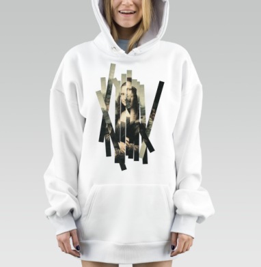Деконструированная Мона Лиза с фрагментами на сером фоне коллаж искусство, Hoodie Mjhigh Dig, оверсайз, утепленная