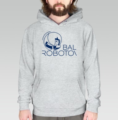 Ретро робот парит в синем с красным Bal Robotov, Толстовка меланж Regular