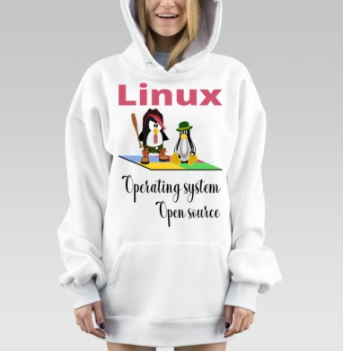 Два Пингвина Linux Операционная Система Свободный Исходный Код, Hoodie Mjhigh Dig, оверсайз, утепленная
