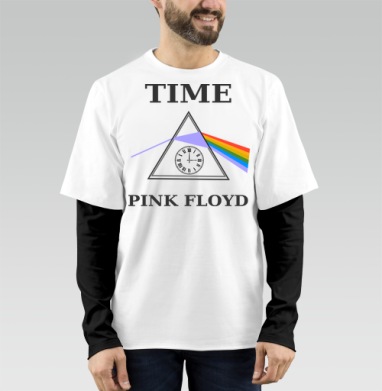 Преобразование света через время с часами Pink Floyd, Футболка мужская лонгслив OneOne
