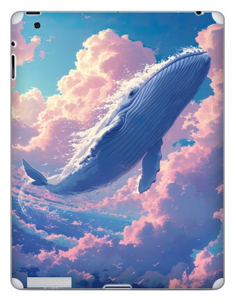 Красочный кит летящий в облаках - Наклейки на iPad, страница 2