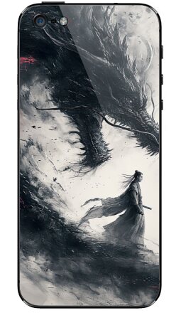 Силуэт воина и дракон — мощь духа - Виниловые наклейки на iPhone 5 - купить в Москве, страница 2