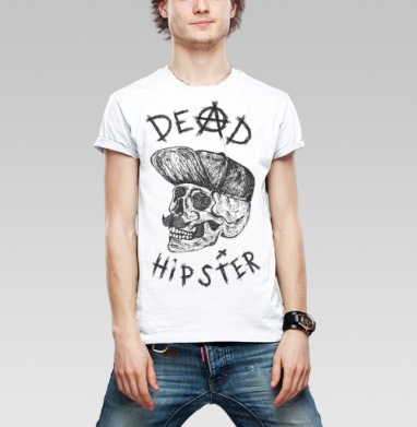 Футболка DEAD HIPSTER с готическим черепом - SASHABECKER