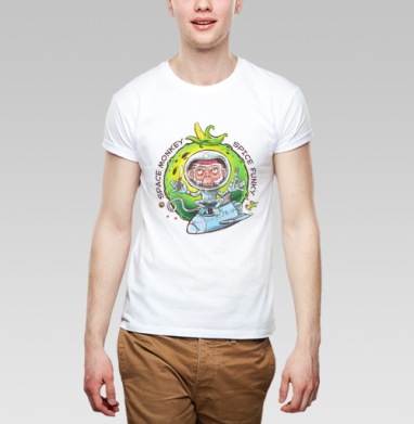 Space monkey / Космическая обезьяна, Футболка мужская Base белая