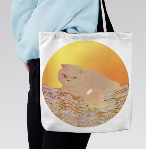 Majestic Cat Seer / Величественный Кот Провидец за мистической сферой, Сумка с ручкой и внутренним карманом на молнии