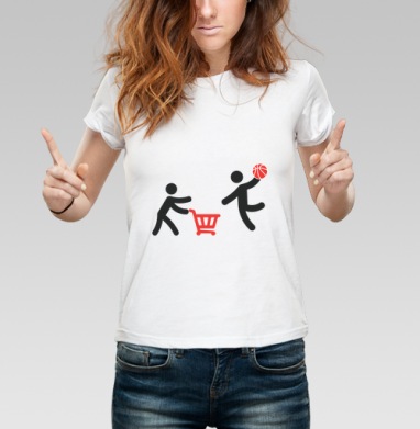 Basket / Корзина для баскетбола, Футболка женская белая 180гр