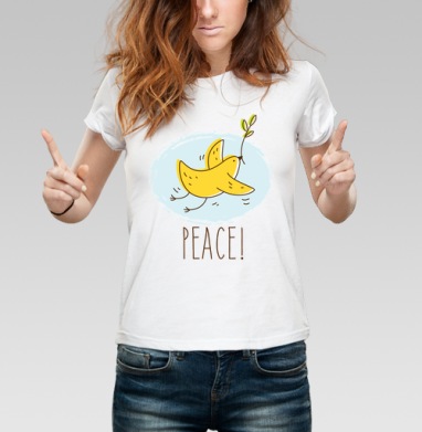 Банан-птица 'PEACE!' — символ мира и юмора - Магазин футболок wonderful_day - Дизайнерские принты