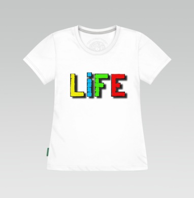 Яркое граффити LIFE — вдохновение и энергия жизни, Футболка женская белая 180гр