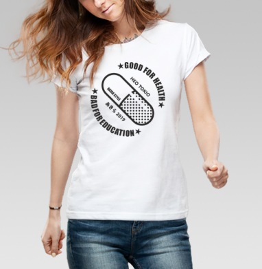 Канеда стайл, Футболка женская белая 180гр