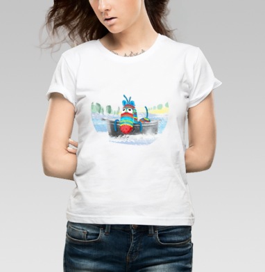 Кукус, Футболка женская белая 180гр