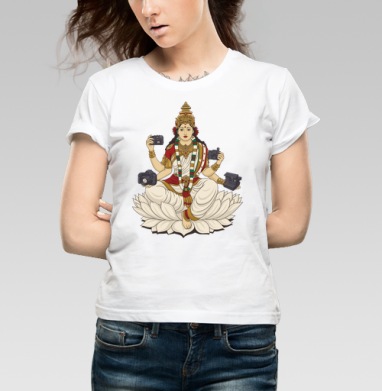 Saraswati / Сарасвати, Футболка женская белая 180гр