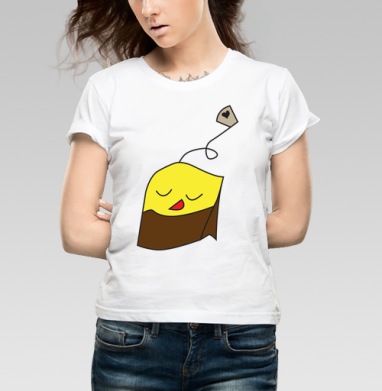Tea Bag / Пакетик чая, Футболка женская белая 180гр
