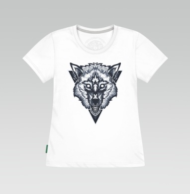 Wolf / Волк, Футболка женская белая 180гр