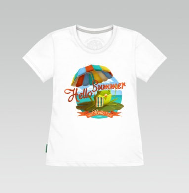 Hello Summer & Hello Sea! / Привет, Лето и Привет, Море!, Футболка женская белая 180гр