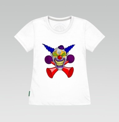 psychedelic Clown / Психоделический клоун, Футболка женская белая 180гр