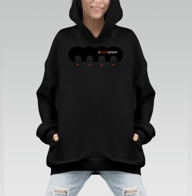 Африканизм с чудаческой гордостью в пышных афро-прическах - Hoodie Mono, черная, оверсайз, утепленная, страница 7