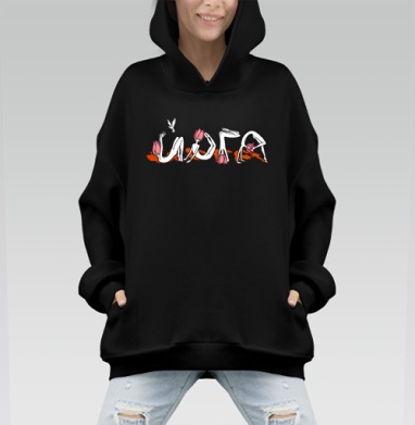 Футболка йоги - Hoodie Mono, черная, оверсайз, утепленная, страница 6