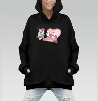 Love is.. - Hoodie Mono, черная, оверсайз, утепленная, страница 5