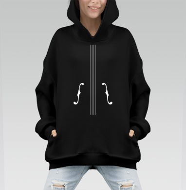 Минималистичный музинструмент абстракция скрипка виолончель - Hoodie Mono, черная, оверсайз, утепленная, страница 7