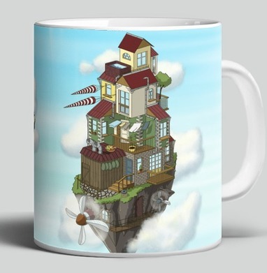 Flying house - Funny T-Shirts For Cheerful Life