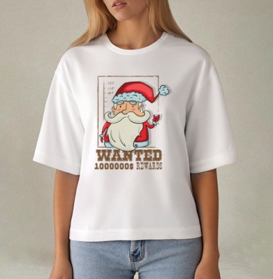 Santa wanted, Футболка женская оверсайз Mido