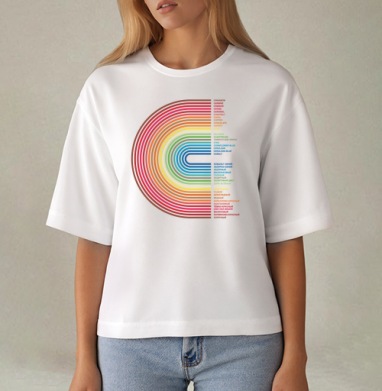 Rainbow Gradient Colors – Радужный Градиент Цветов, Футболка женская оверсайз Mido