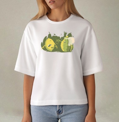 Граната Невеста предлагает лимону кольцо в бабочке, Футболка женская оверсайз Mido