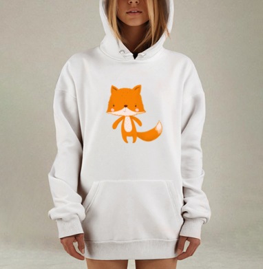 Милый рыжий лисенок с выразительным взглядом, Hoodie Mjhigh Dig, оверсайз, утепленная