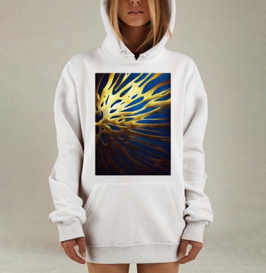 Взрыв золотой энергии и динамики, Hoodie Mjhigh Dig, оверсайз, утепленная
