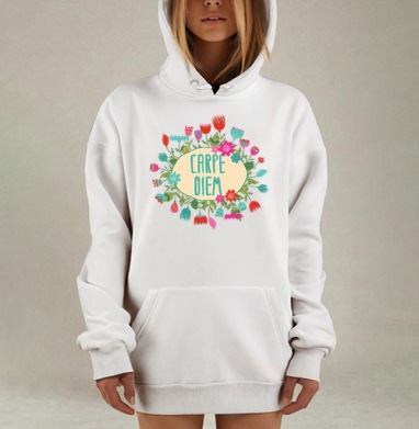 Carpe Diem, Hoodie Mjhigh Dig, оверсайз, утепленная