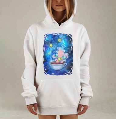 Чайная вселенная, Hoodie Mjhigh Dig, оверсайз, утепленная