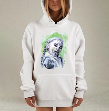 Озорная девочка с косами в динамике, Hoodie Mjhigh Dig, оверсайз, утепленная