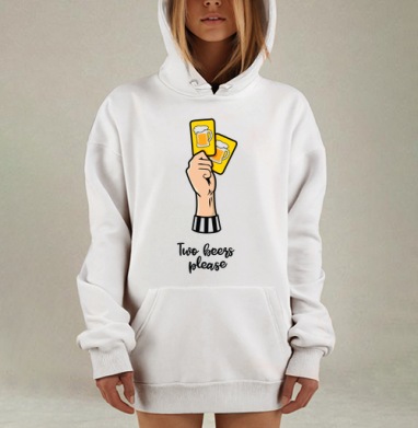 Футбольный судья с пивными карточками, Hoodie Mjhigh Dig, оверсайз, утепленная