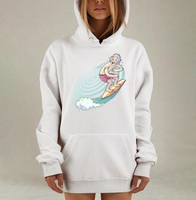 Эйнштейн серфит на гравитационных волнах, Hoodie Mjhigh Dig, оверсайз, утепленная