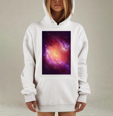 Величественная космическая туманность с пульсацией, Hoodie Mjhigh Dig, оверсайз, утепленная