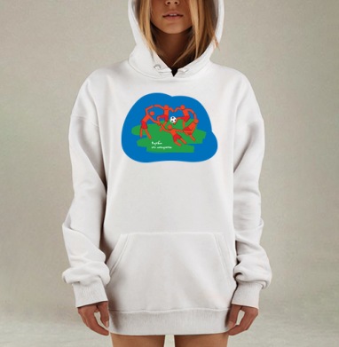 Футбол как искусство: динамическое стилевое изображение, Hoodie Mjhigh Dig, оверсайз, утепленная