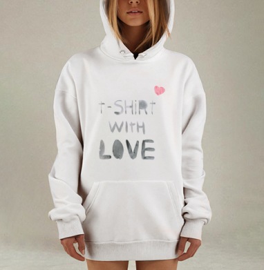 Футболка с любовью, Hoodie Mjhigh Dig, оверсайз, утепленная