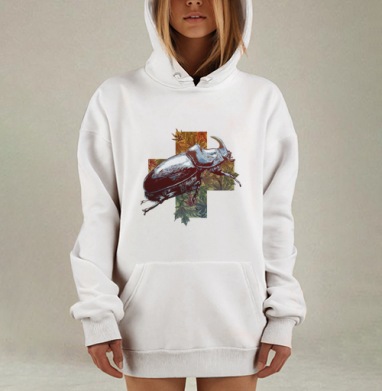 Жук-носорог, Hoodie Mjhigh Dig, оверсайз, утепленная