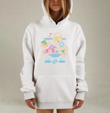 Карта сокровищ, Hoodie Mjhigh Dig, оверсайз, утепленная