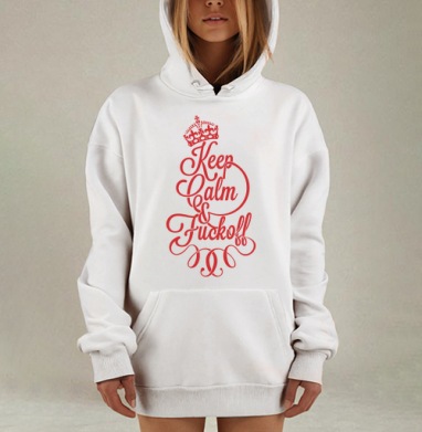 Keep Calm & Fuck off, Hoodie Mjhigh Dig, оверсайз, утепленная