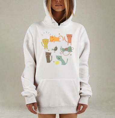 Котята, Hoodie Mjhigh Dig, оверсайз, утепленная