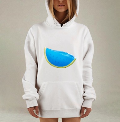 Сюрреалистичный арбуз с океанской свежестью, Hoodie Mjhigh Dig, оверсайз, утепленная