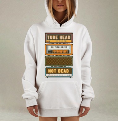 Винтажные гитарные усилители в ретро стиле, Hoodie Mjhigh Dig, оверсайз, утепленная