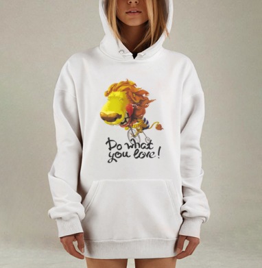 Лев на велосипеде, Hoodie Mjhigh Dig, оверсайз, утепленная