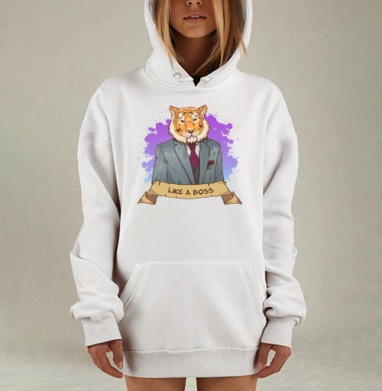 Like a boss, Hoodie Mjhigh Dig, оверсайз, утепленная
