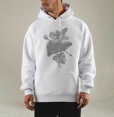 Liver&flowers, Толстовка Mjhigh, утепленная