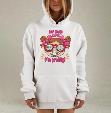 Мамина дочка, Hoodie Mjhigh Dig, оверсайз, утепленная