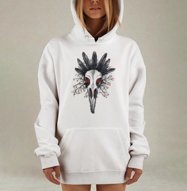 Мертвый Ворон., Hoodie Mjhigh Dig, оверсайз, утепленная